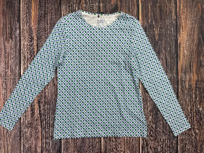 Exclusive Savings Blue Top Long Sleeve Basic Croft And Barrow, Size S