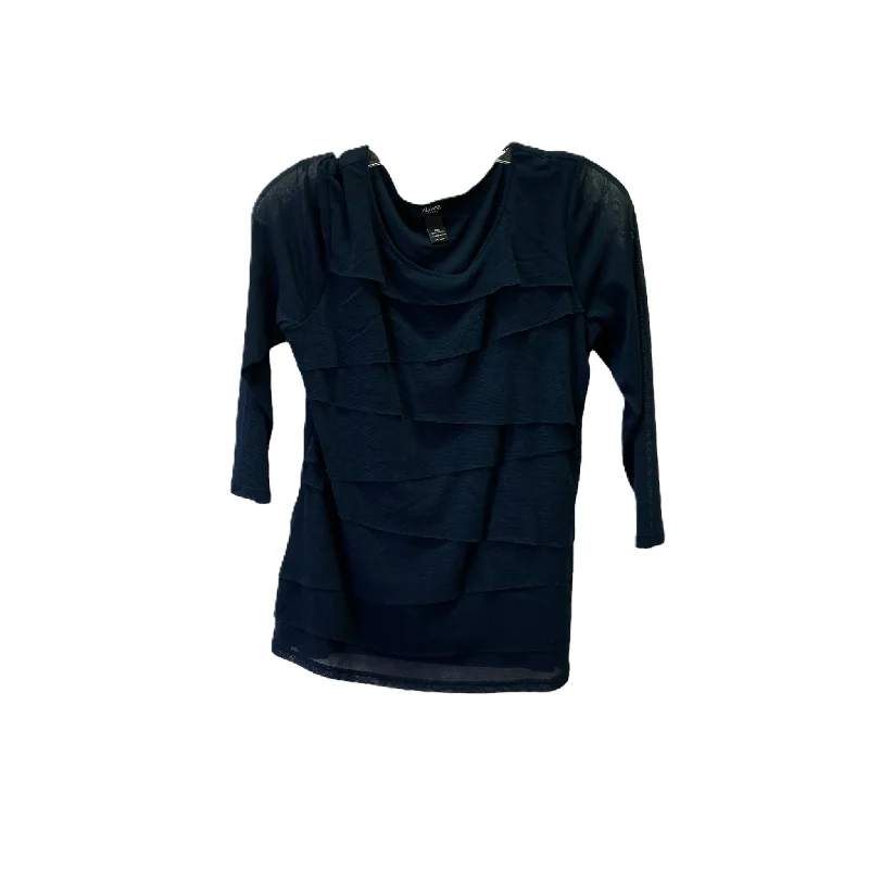 Hurry In Blue Top Long Sleeve By Alfani, Size: Petite  M