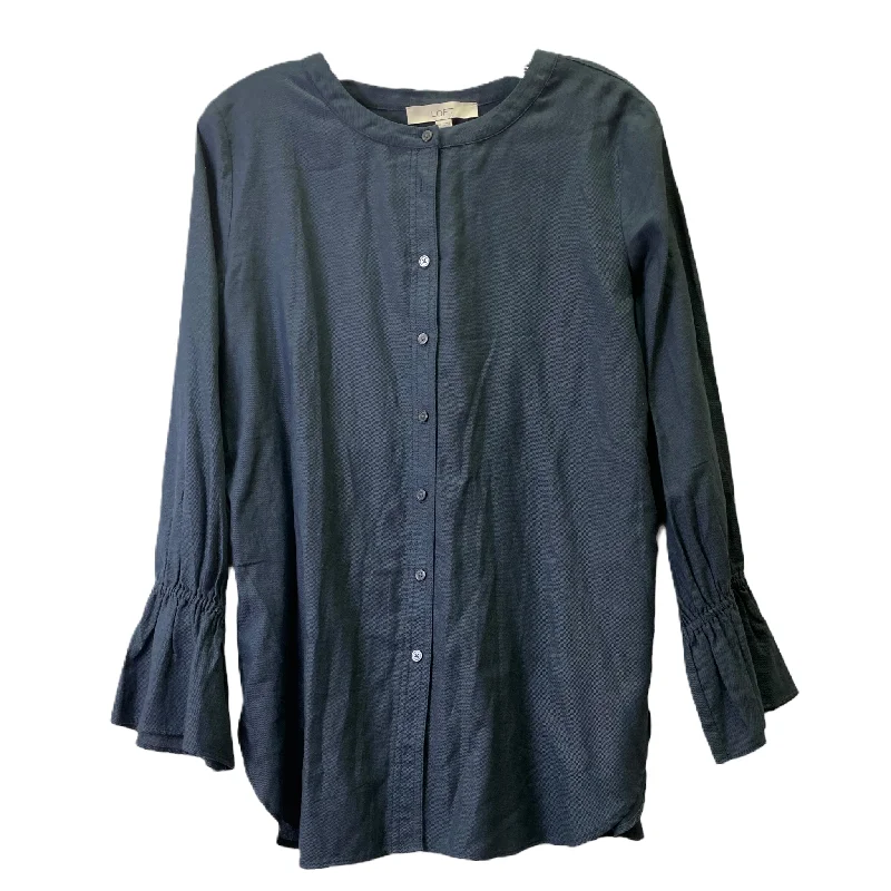Weekend Deal Blue Top Long Sleeve By Loft, Size: M