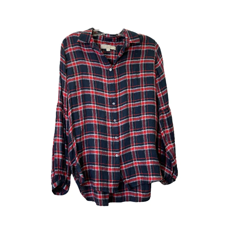 Deal Explosion Blue Top Long Sleeve By Loft, Size: Xs