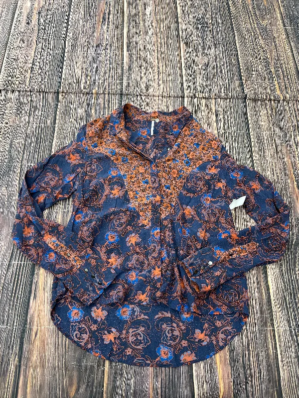 Deal Frenzy Blue Top Long Sleeve Free People, Size M