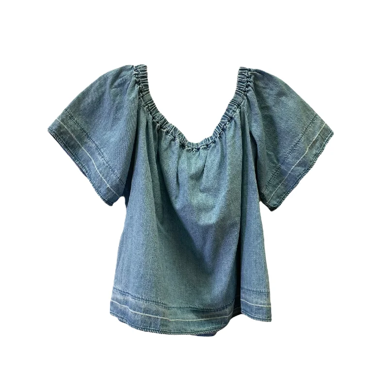 Savings Galore Blue Top Short Sleeve By Adriano Goldschmied, Size: M