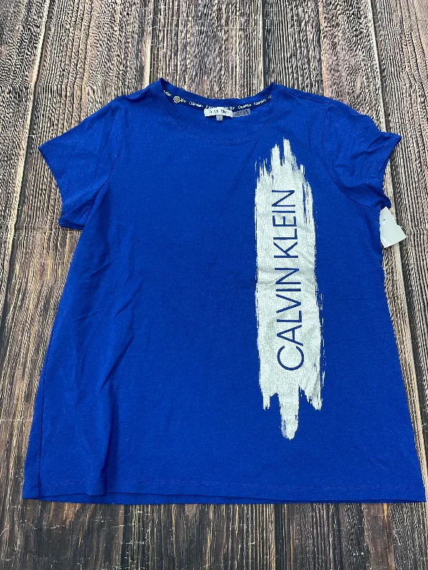 Friends and Family Sale Blue Top Short Sleeve Calvin Klein, Size L