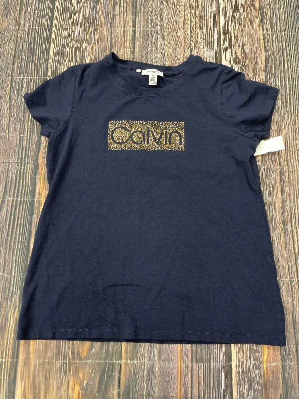 Hot Deal Blue Top Short Sleeve Calvin Klein, Size M