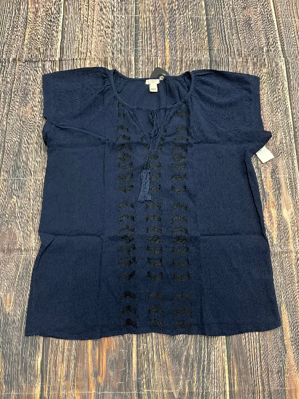 Super Deal Blue Top Short Sleeve J. Crew, Size S