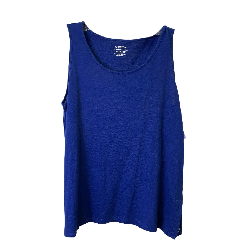 Bargain Blast Blue Top Sleeveless Basic By Chicos, Size: M