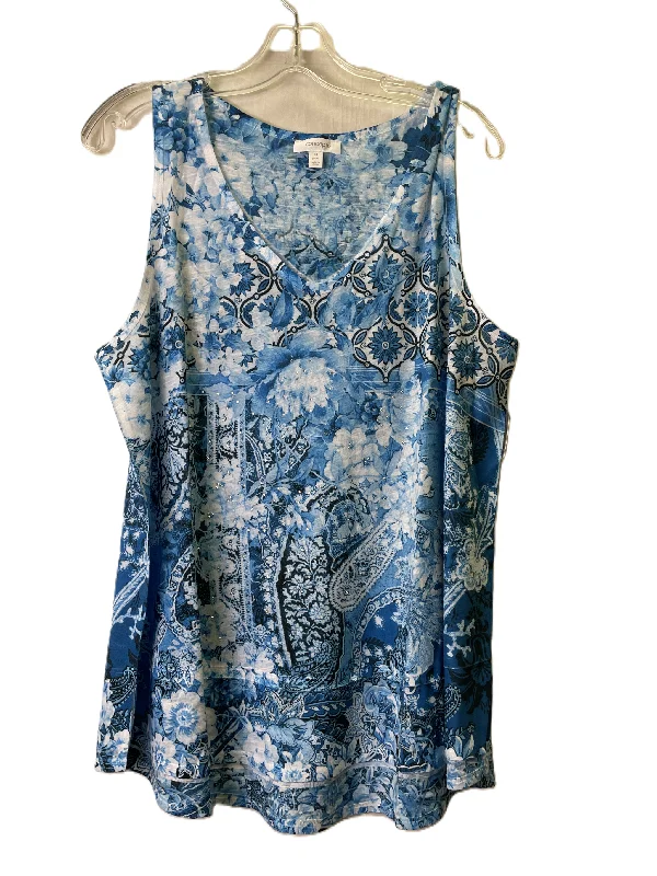Fantastic Deals Blue Top Sleeveless By Concepts, Size: 1x