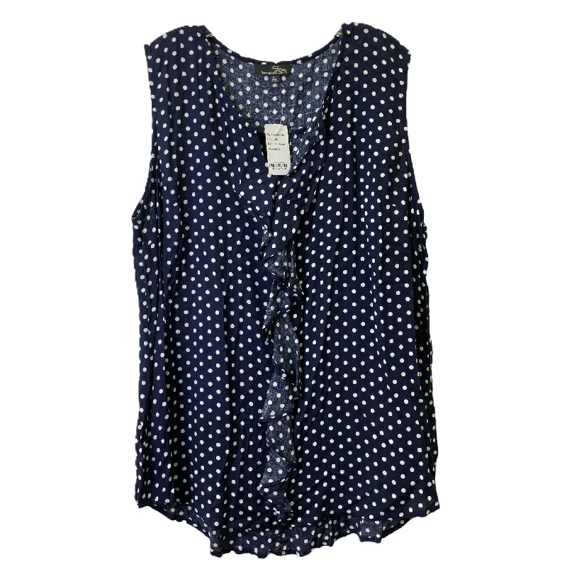 Deep Discounts Blue Top Sleeveless By Suzanne Betro, Size: 3x