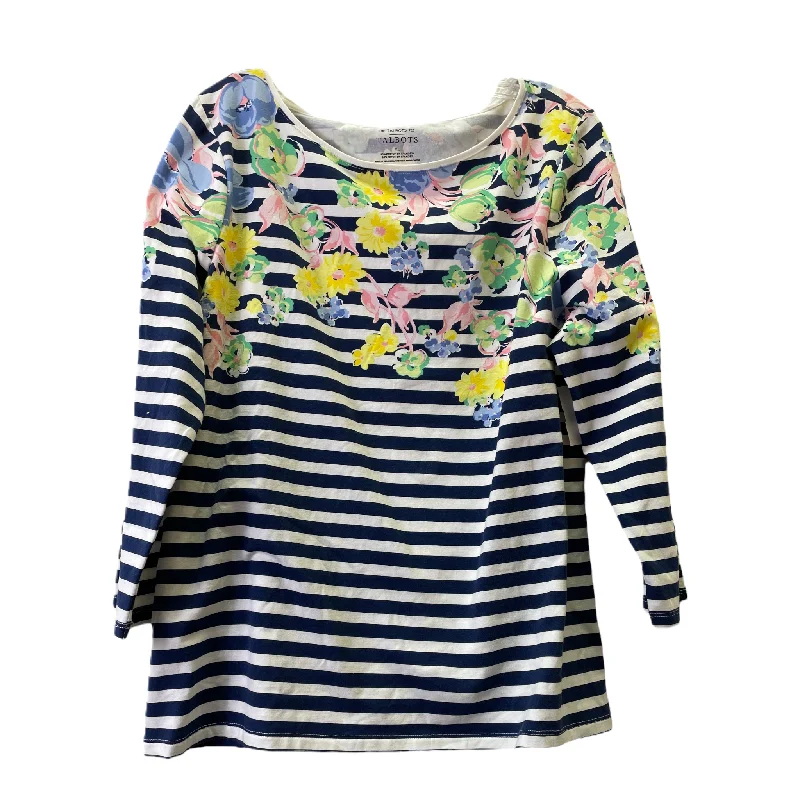 Customer Appreciation Sale Blue & White Top Long Sleeve Basic By Talbots, Size: Xl