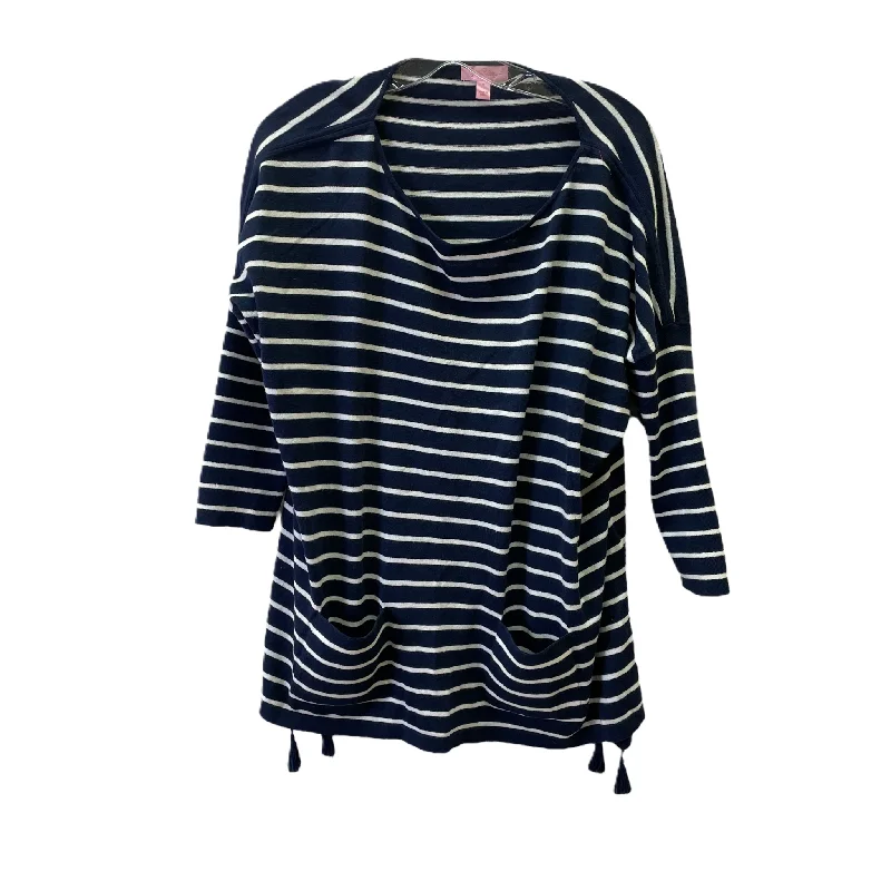 Super Deal Blue & White Top Long Sleeve By Lilly Pulitzer, Size: S