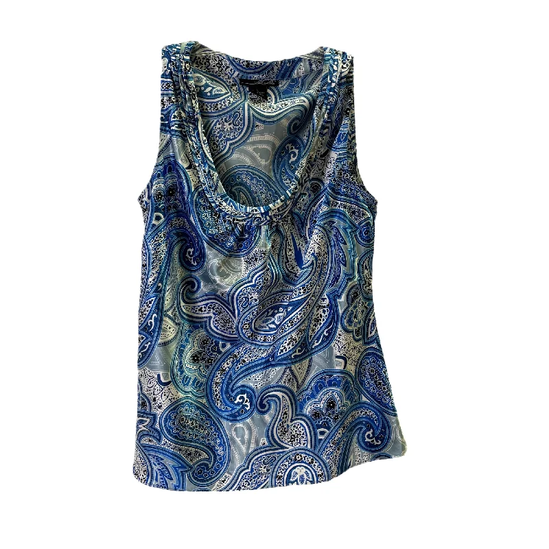 Unmissable Offer Blue & White Top Sleeveless By Willi Smith, Size: L