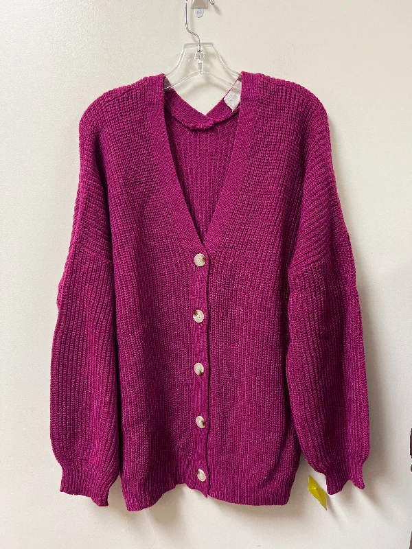 New Markdowns Cardigan By Andree By Unit In Purple, Size: 1x