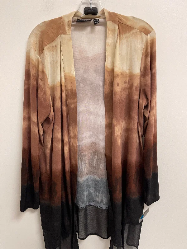 Price Cut Cardigan By Attitude In Brown, Size: 1x