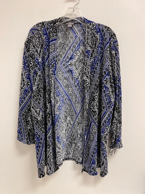 Weekend Special Cardigan By Chicos In Black & Blue, Size: 2x