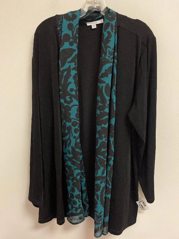 Special Discount Cardigan By Chicos In Black & Green, Size: 2x