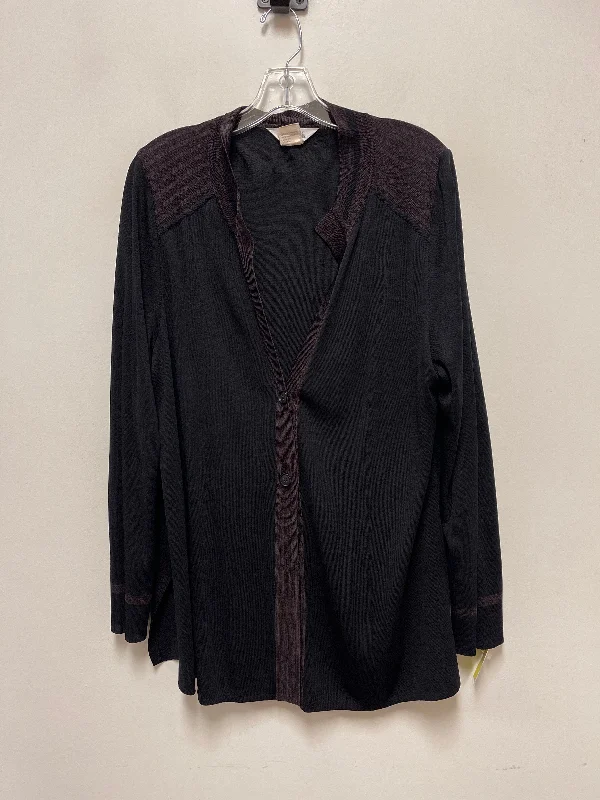 Year-End Sale Cardigan By Misook In Black & Brown, Size: L