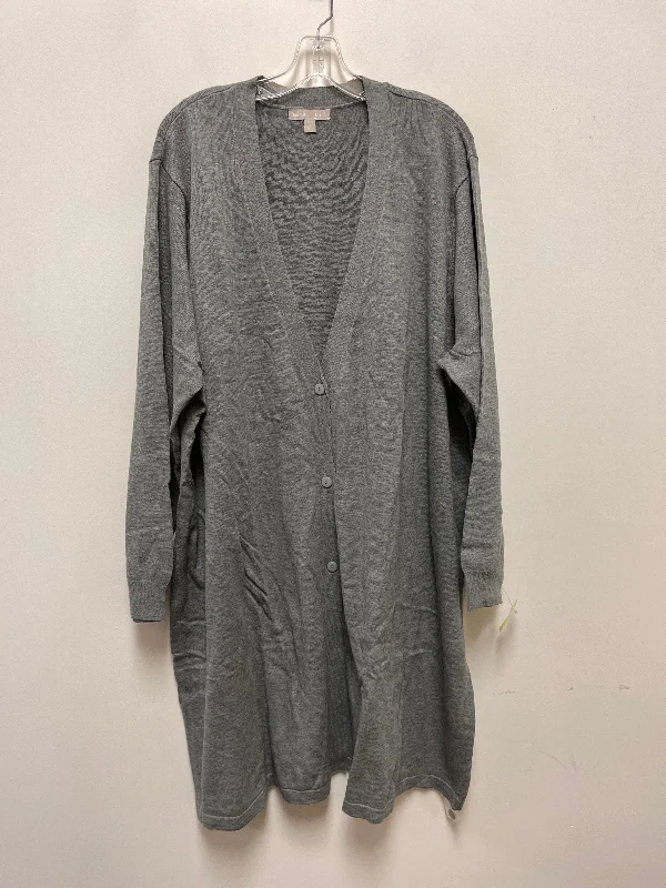 Bargain Prices Cardigan By Woman Within In Grey, Size: 3x