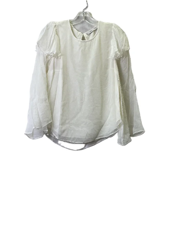 Seasonal Clearance Cream Top Long Sleeve Basic By Rebecca Taylor, Size: S
