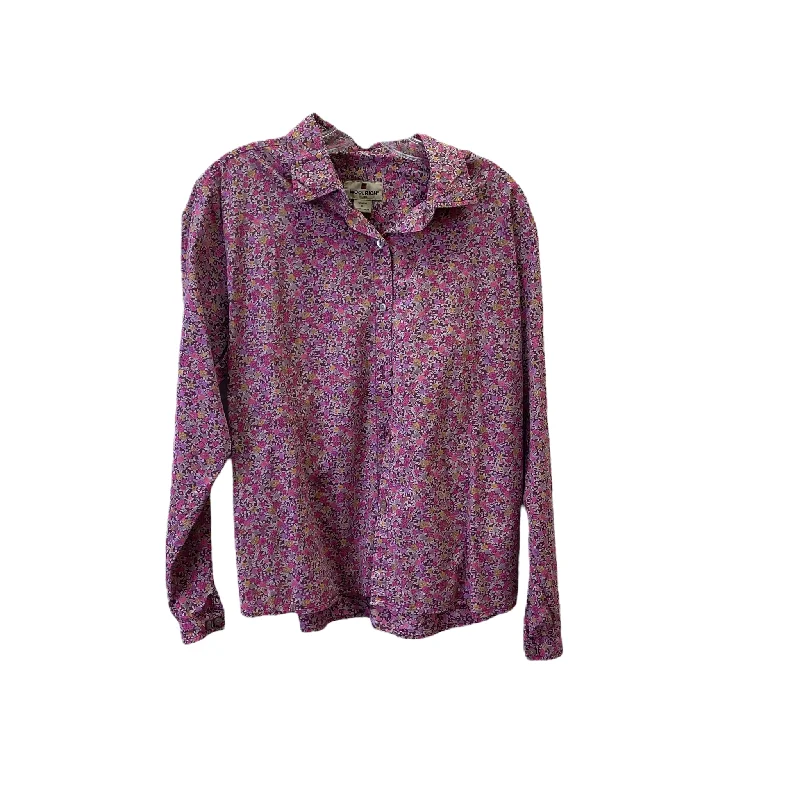 Overstock Floral Print Blouse Long Sleeve By Woolrich, Size: Xl