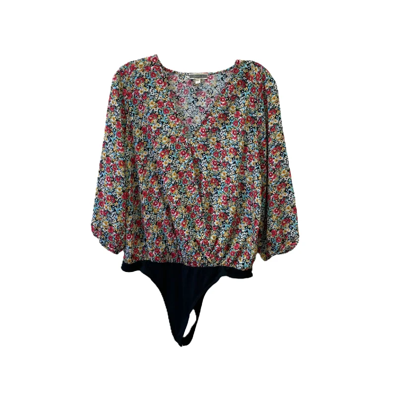 Price Meltdown Floral Print Bodysuit By Pleione, Size: L