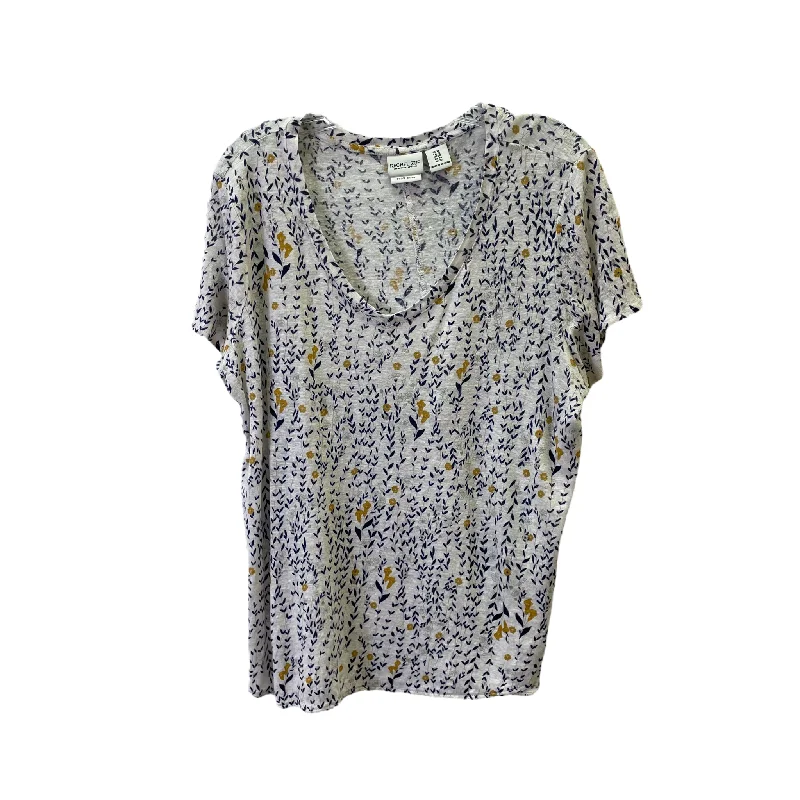 Special Savings Floral Print Top Short Sleeve By Rachel Zoe, Size: 1x