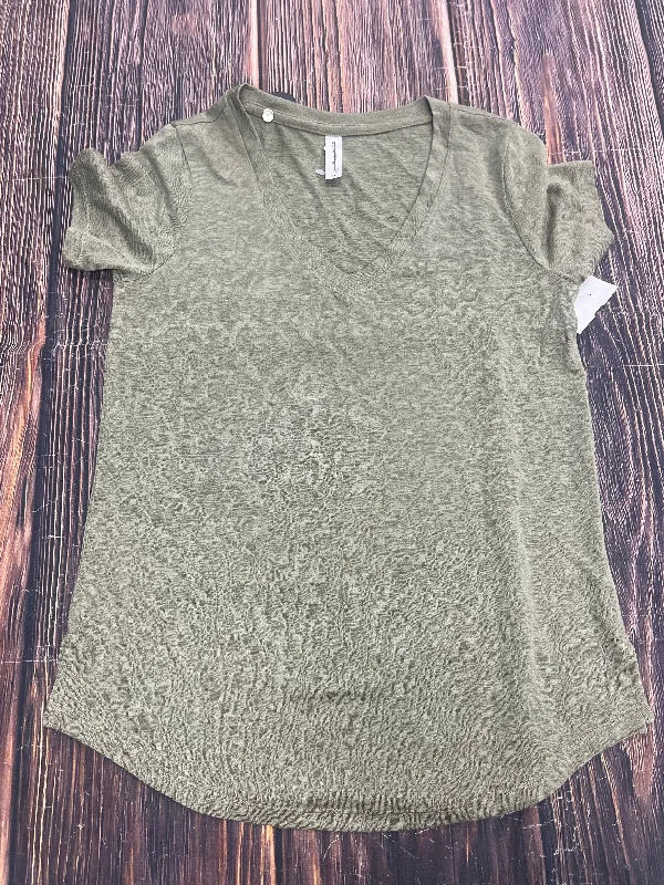 Extra Discounts Green Top Short Sleeve Basic Athleta, Size Xs