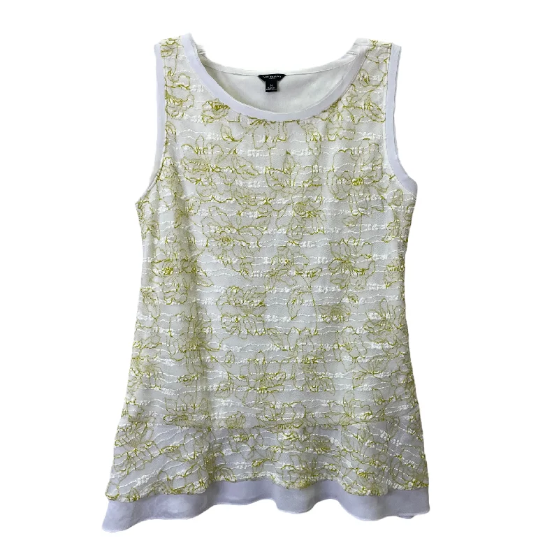 Fantastic Offers Green & White Top Sleeveless By Ann Taylor, Size: M