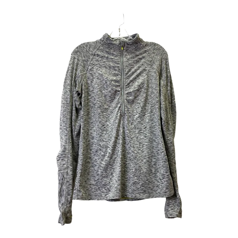 Special Promotion Grey Athletic Top Long Sleeve Collar By Athleta, Size: M
