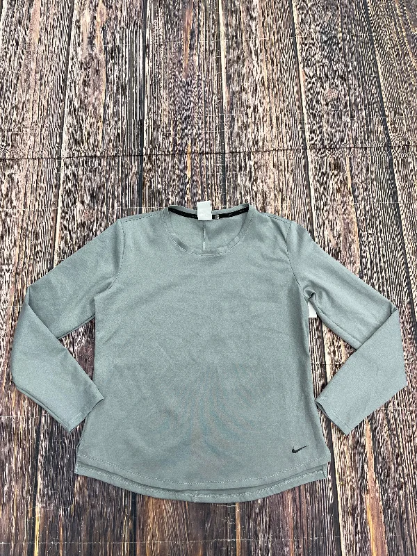 Online Only Grey Athletic Top Long Sleeve Crewneck Nike, Size M