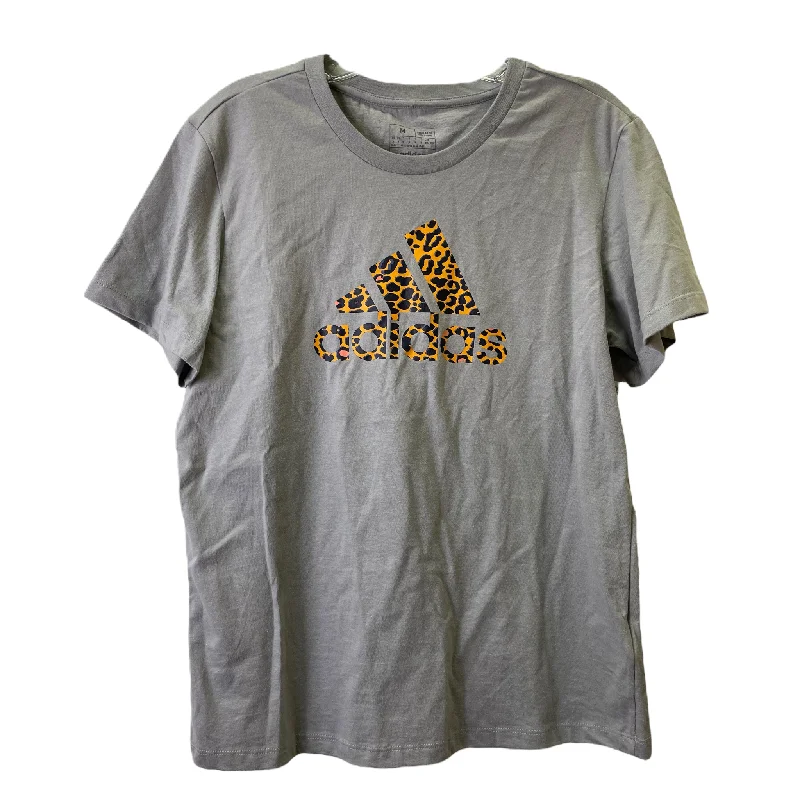 New Markdowns Grey Athletic Top Short Sleeve By Adidas, Size: M