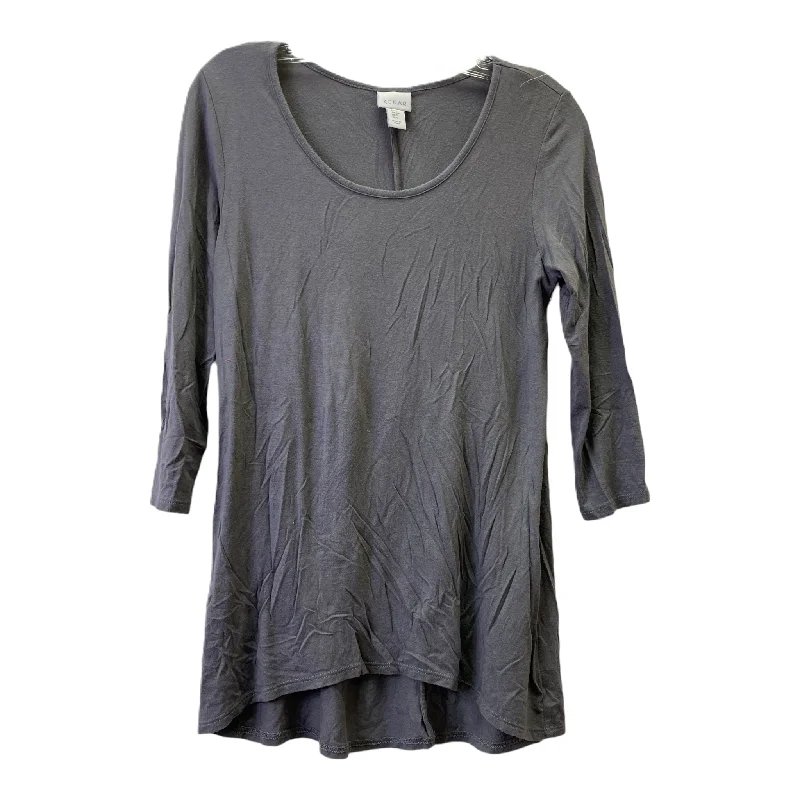 Markdown Madness Grey Top 3/4 Sleeve Basic By Kenar, Size: S