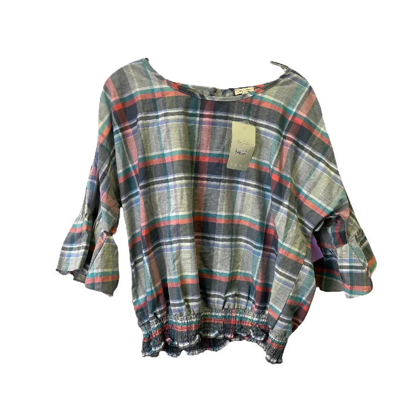Price Drop Alert Grey Top 3/4 Sleeve Basic By Lily White, Size: Xl
