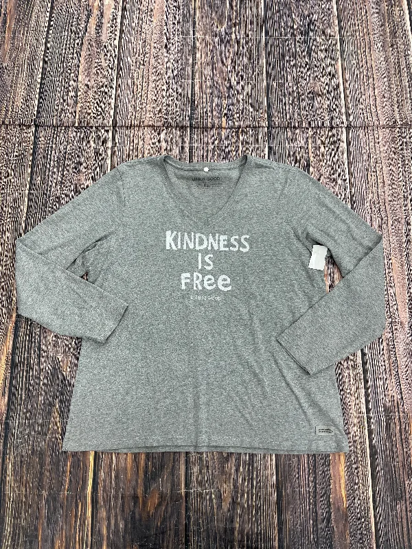 Price Fest Grey Top Long Sleeve Life Is Good, Size Xl