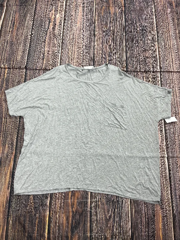 Early Access Grey Top Short Sleeve Basic Zenana Outfitters, Size M
