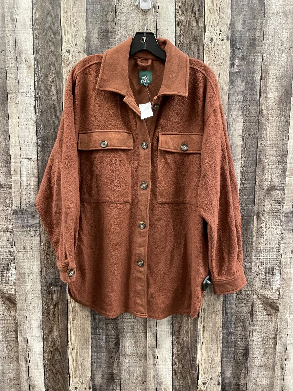 Limited Edition Jacket Shirt By Wild Fable In Brown, Size: S