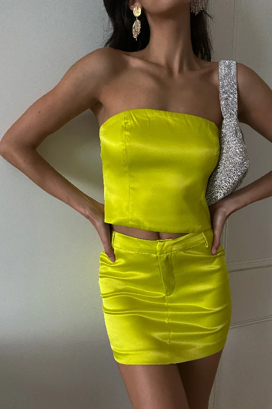 Low Prices Monique Satin Tube Top - Fresh Green