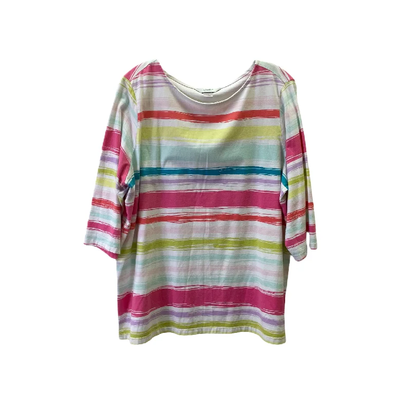 Special Price Multi-colored Top 3/4 Sleeve By Cj Banks, Size: 1x