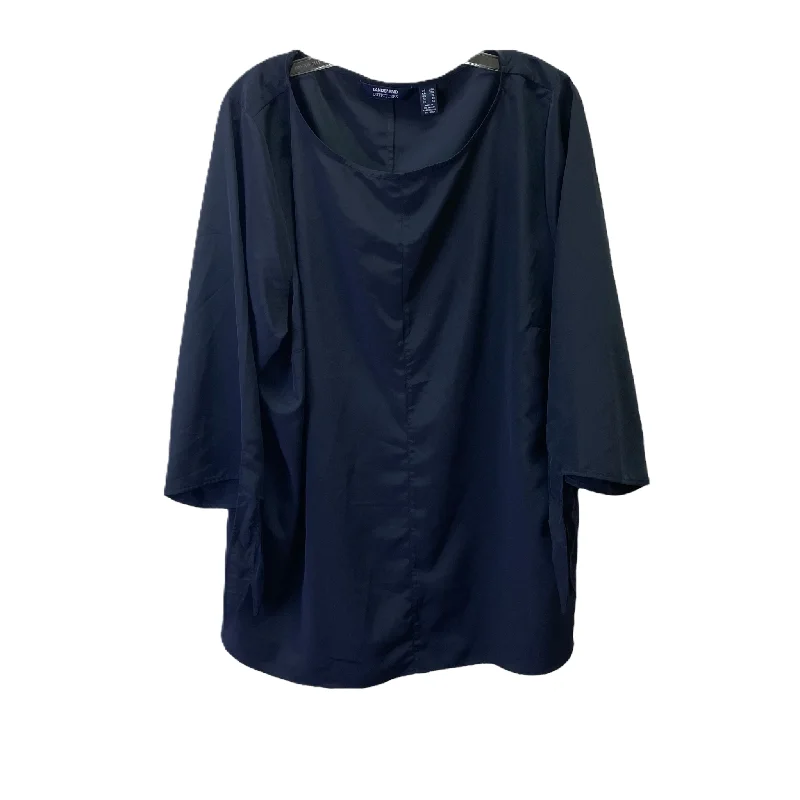Special Price Navy Top 3/4 Sleeve By Lands End, Size: 20