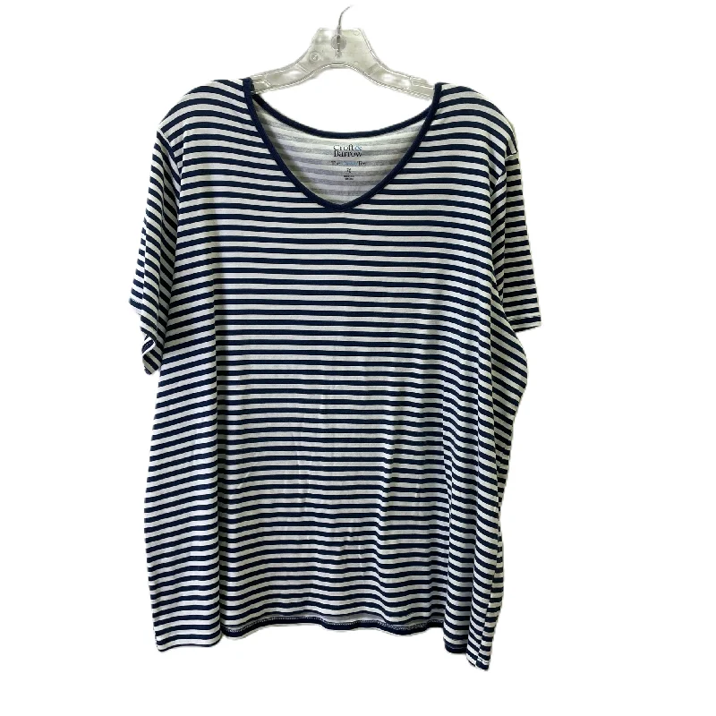 Best Deals Navy Top Short Sleeve Basic By Croft And Barrow, Size: 2x