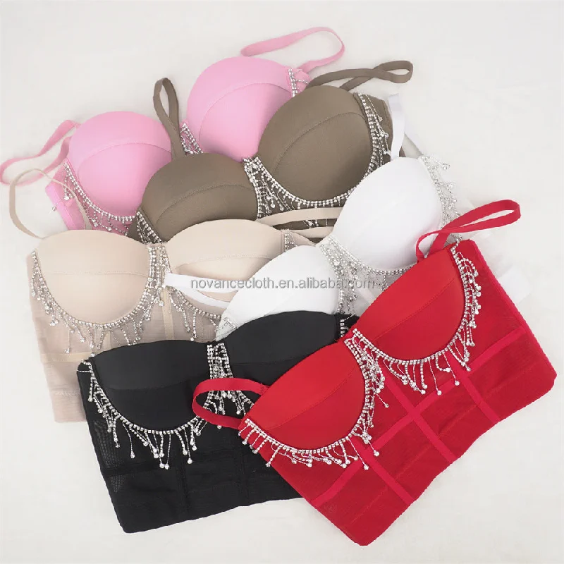 Instant Discount NOVANCE tops de mujer de moda 2022 sexy hot girls suspenders diamond fringed white crop top short slim camisoles Instant Discount NOVANCE tops de mujer de moda 2022 sexy hot girls suspenders diamond fringed white crop top short slim camisoles