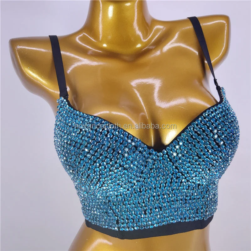 New Deals Novance Women Tops 2023 Shiny Sky Blue Crystal Fishbone Sling Singing And Dancing Stage Performance Sexy Camisole Ladies Clothes New Deals Novance Women Tops 2023 Shiny Sky Blue Crystal Fishbone Sling Singing And Dancing Stage Performance Sexy Camisole Ladies Clothes