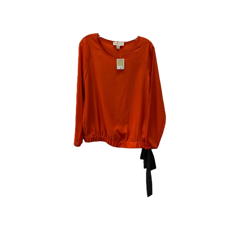 Super Bargain Orange Top Long Sleeve By Michael By Michael Kors, Size: S