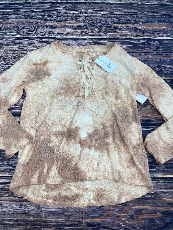 Overstock Sale Orange Top Long Sleeve Pol, Size S