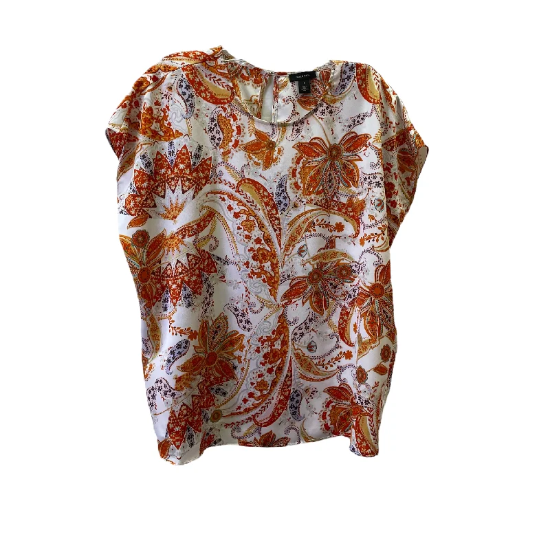Crazy Deals Orange Top Short Sleeve By Halogen, Size: M