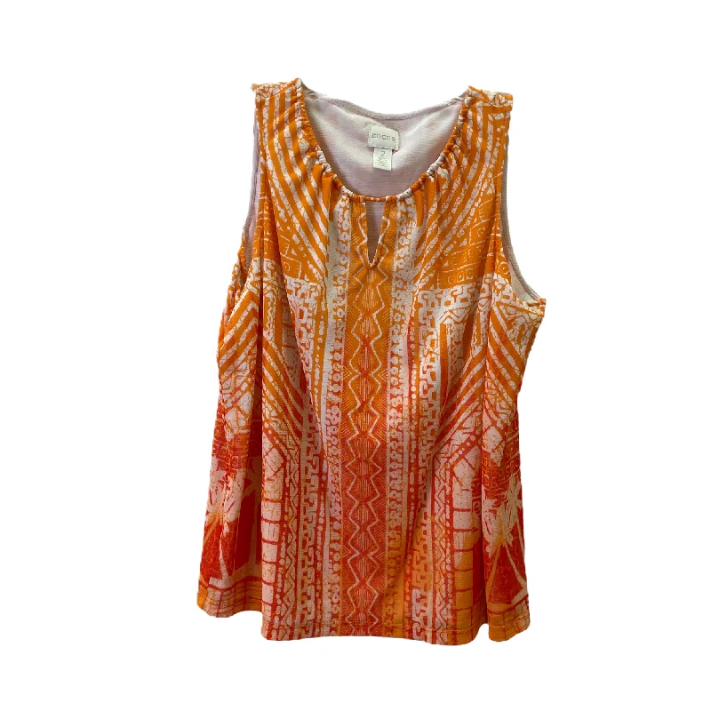 TIME-Limited Offer Orange Top Sleeveless By Chicos, Size: 2