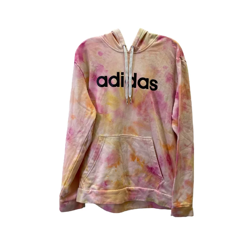 Act Fast Pink Athletic Sweatshirt Hoodie By Adidas, Size: Large
