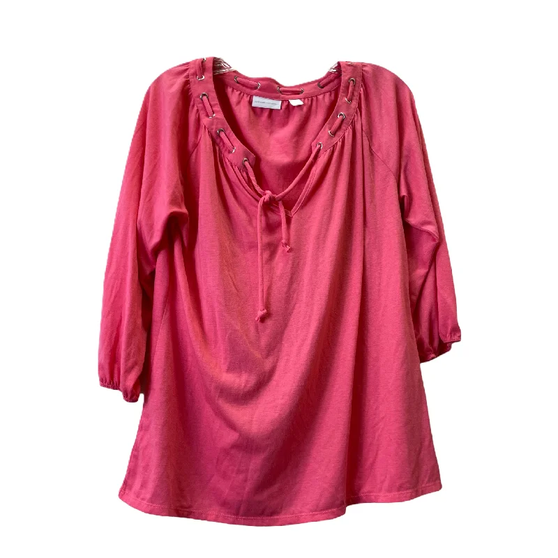 Act Now Pink Top 3/4 Sleeve By New York And Co, Size: M