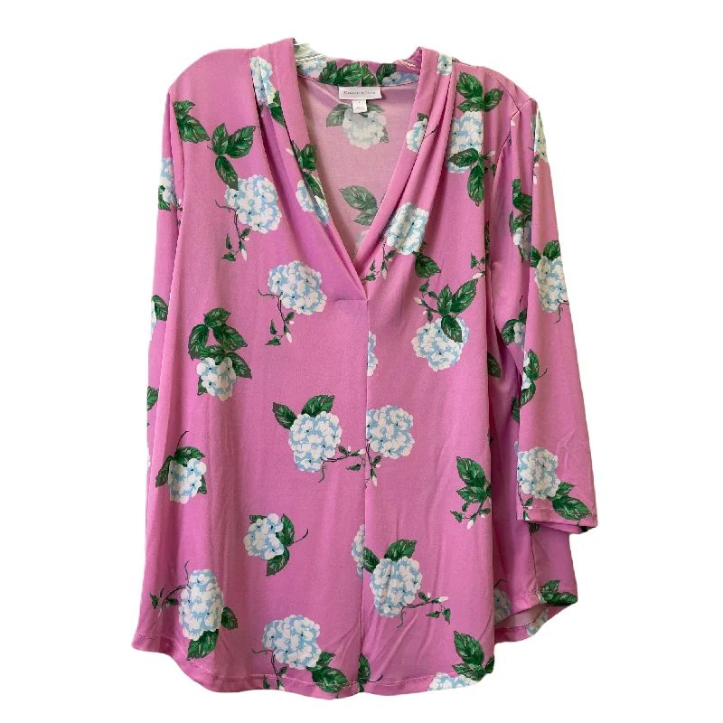 Limited Availability Pink Top Long Sleeve By Charter Club, Size: L