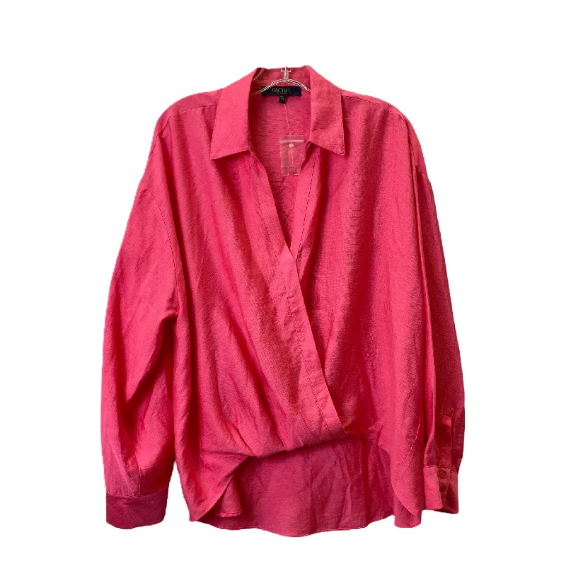 The Best Prices Pink Top Long Sleeve By Rachel Roy, Size: L