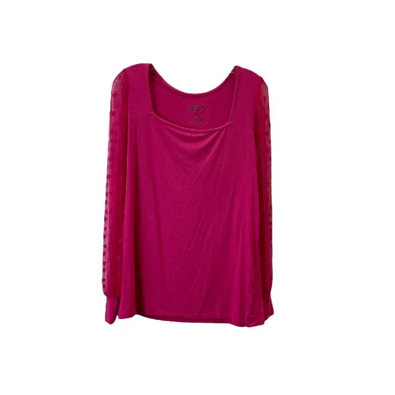 Bargain Bin Pink Top Long Sleeve By Torrid, Size: L